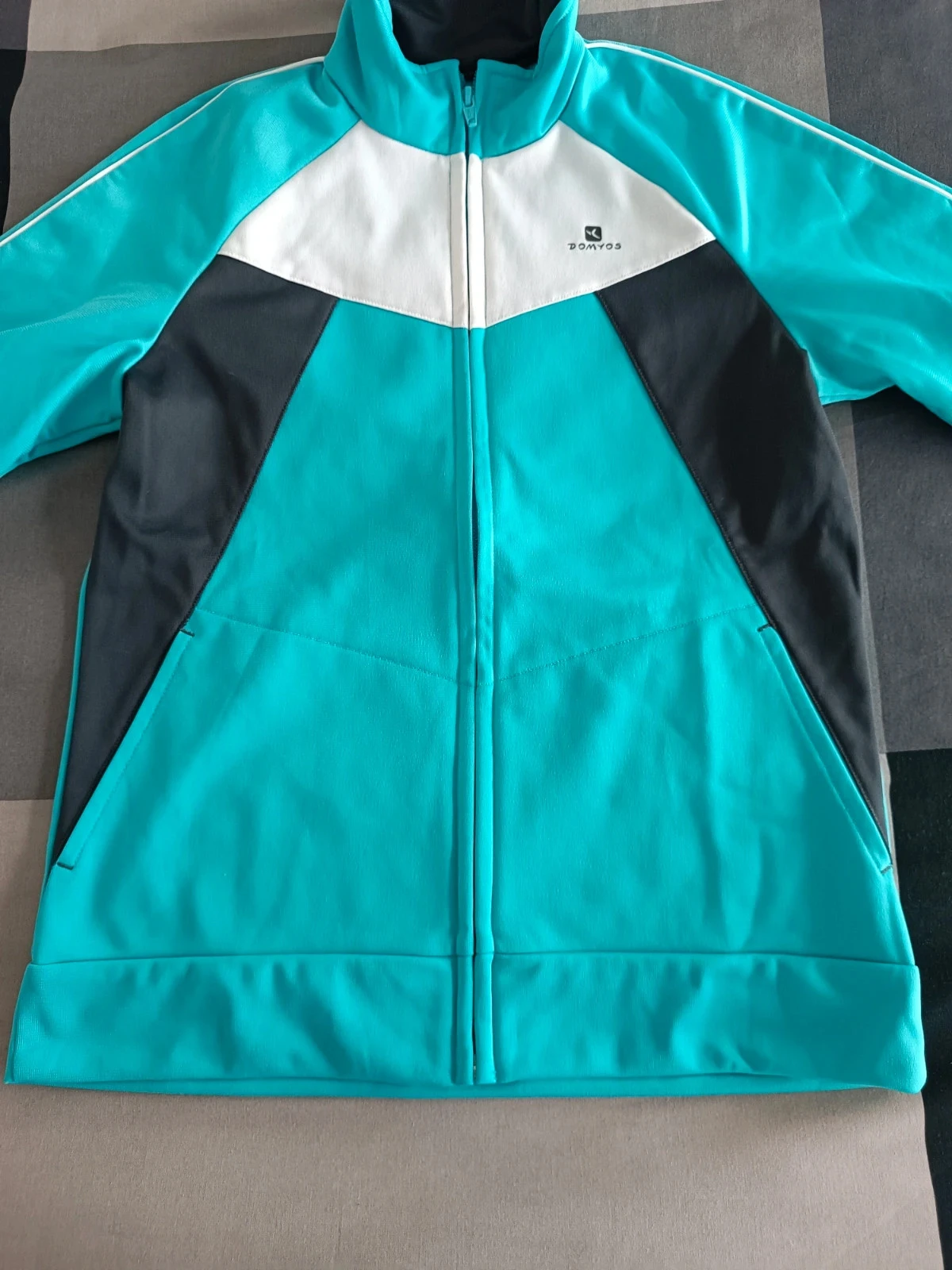 Casaco/manteau/abrigo/jas - cappotto com fecho azul turquesa da Domyos 12 anos – photo 4